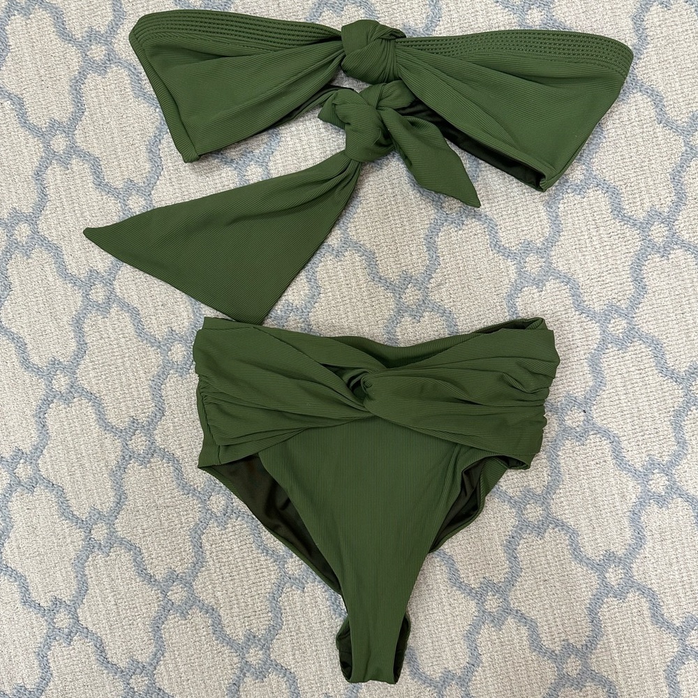 Rich Earthly bandeau bikini top and bottom